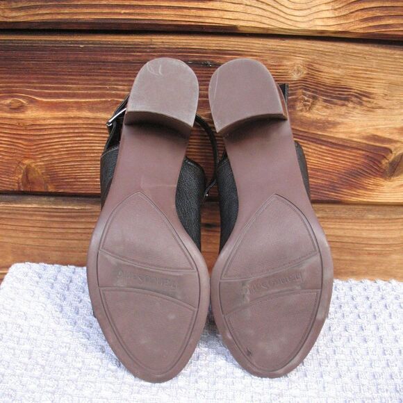 Franco Sarto Black Leather Block Heel Sandals - Picture 10 of 10